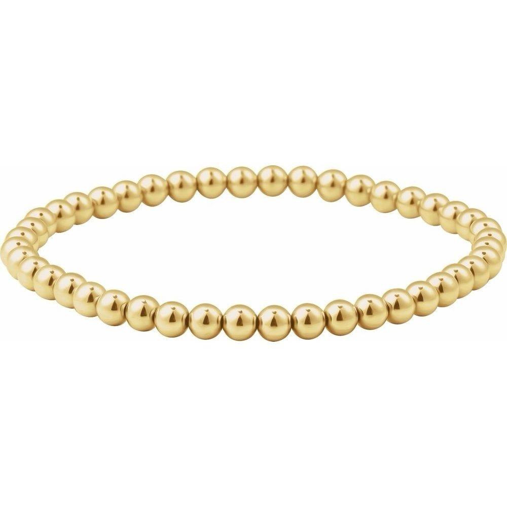 14K Yellow Gold-Filled Bead Bracelet 6.5"